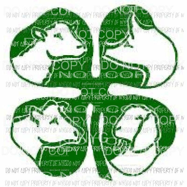4H clover with animals sublimation Transfers Heat Transfer