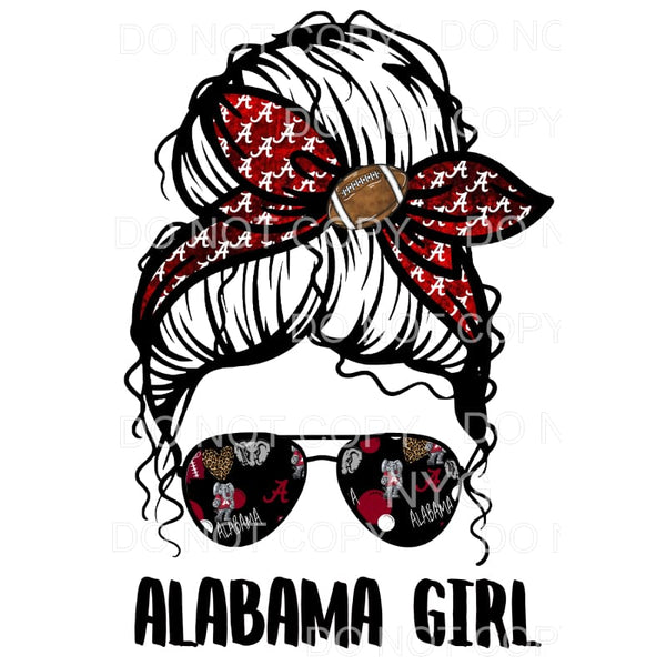 Alabama Girl Messy Bun # 523 Sublimation transfers - Heat 