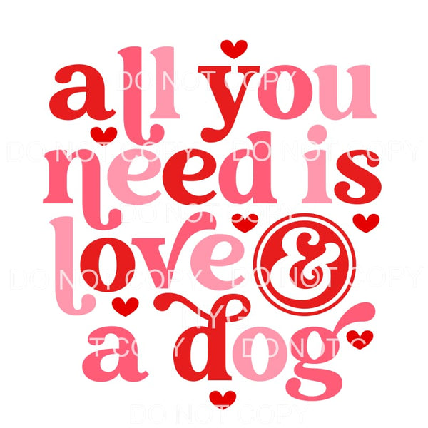 All You Need Is Love & A Dog Retro Valentines Day #2201 