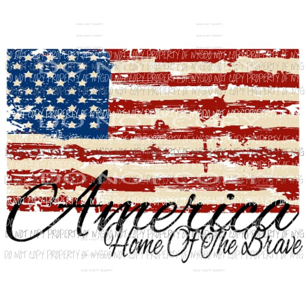 America home of the brave beige flag sublimation transfer Heat Transfer