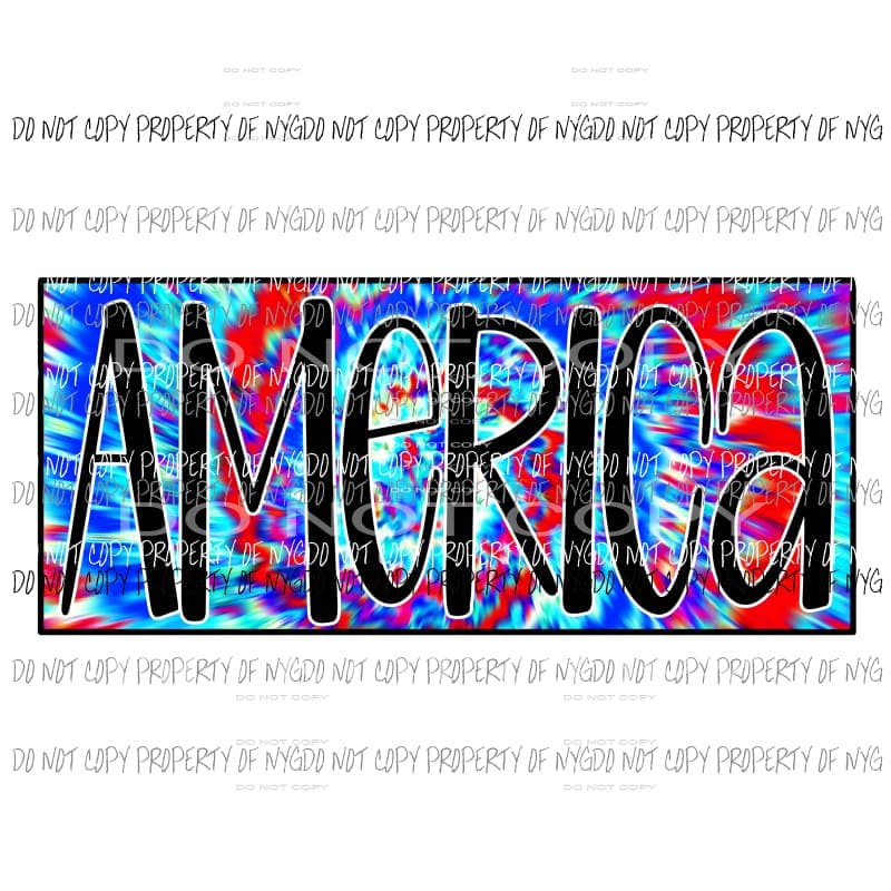 martodesigns - AMERICA tie dye red white blue Sublimation