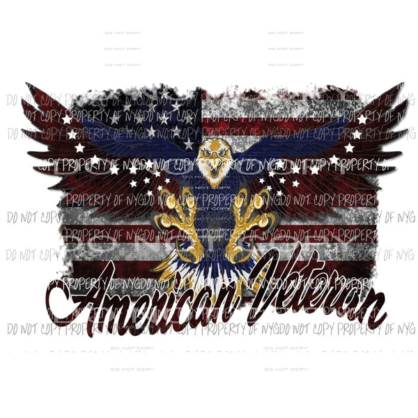American Veteran eagle flag Sublimation transfers Heat Transfer