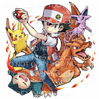 Ash Ketchum and Pokemon Characters Sublimation transfers - 