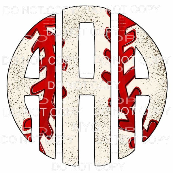 BASEBALL monogram letters put letters in notes please 