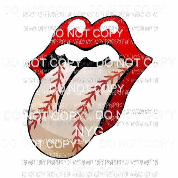 Baseball tongue rolling stones lips Sublimation transfers Heat Transfer