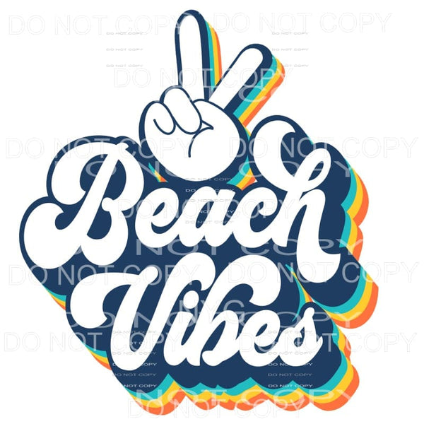 Beach Vibes Peace Retro Sublimation transfers - Heat 