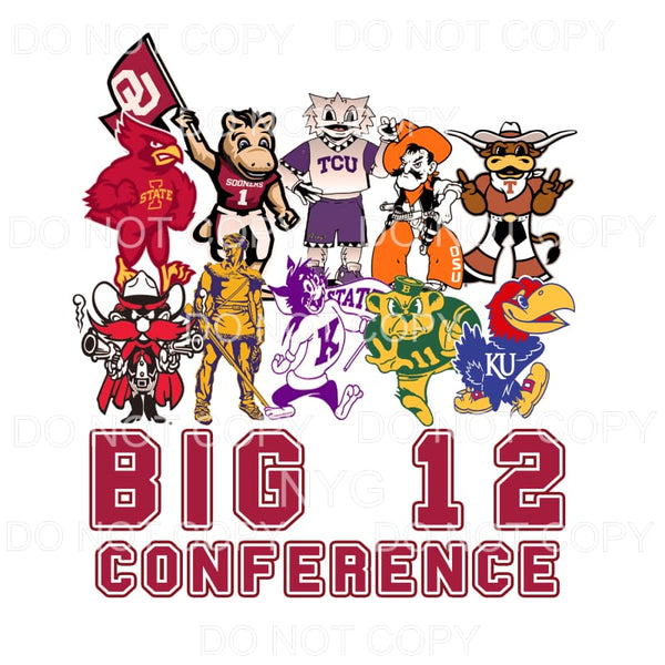 Big 12 Conference College Football Teams Mascots #564 