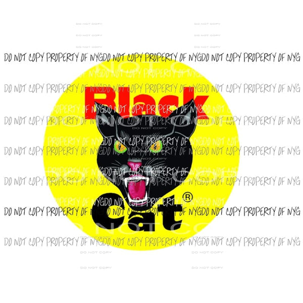 Black Cat # 2 USA America Fireworks Sublimation transfers Heat Transfer