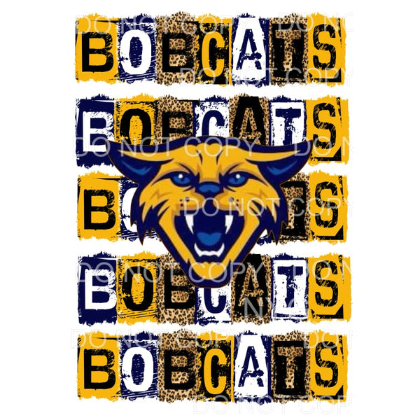 BOBCATS BLOCK GOLD AND BLACK # 4025 Sublimation transfers - 