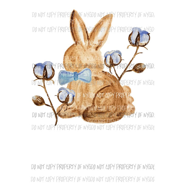 Boy Bunny with cotton Easter Sublimation transfers Heat Transfer