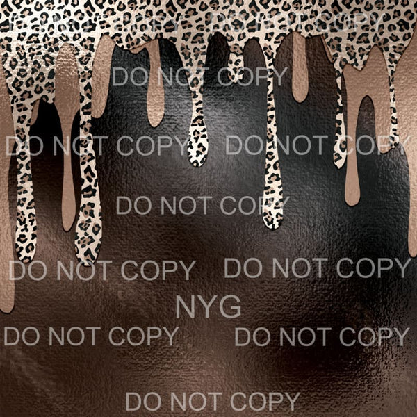 Brown Leopard Paint Drip Sheet #19 Sublimation transfers - 