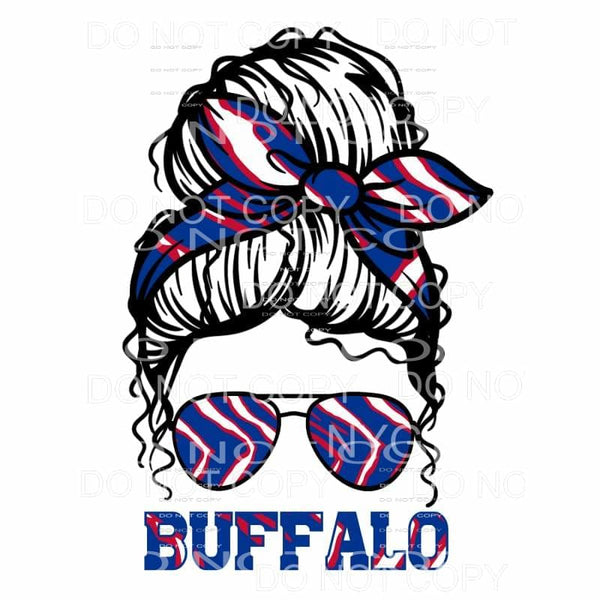 Buffalo Messy Bun Bills Football Zubaz #248 Sublimation 