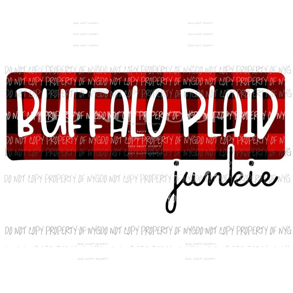 Buffalo Plaid Junkie Red Sublimation transfers Heat Transfer