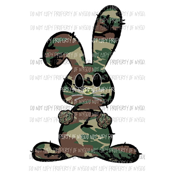 Camo Bunny #1 green brown Sublimation transfers Heat Transfer