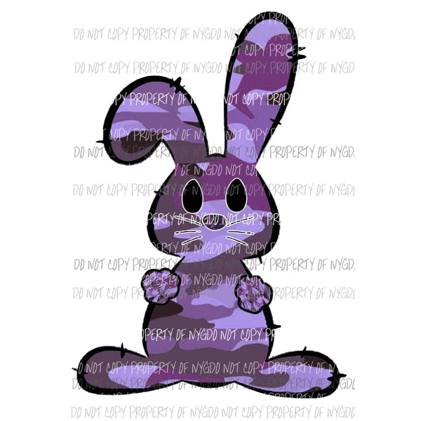 Camo Bunny #3 purple Sublimation transfers Heat Transfer
