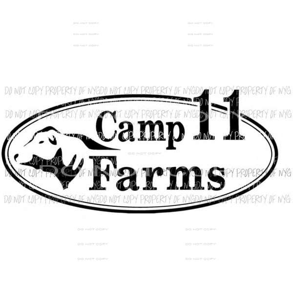 Camp Farms logo Sublimation transfers Heat Transfer