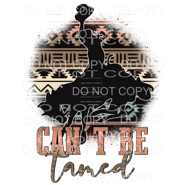 Can’t Be Tamed Cowboy Horse Aztec Print Background 