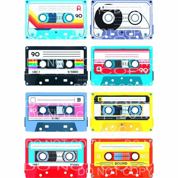 Cassette Tapes 1990 90’s Retro Vintage Sublimation transfers