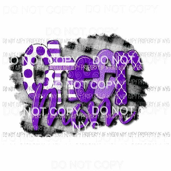 Cheer Mom #7 purple and black Sublimation transfers Heat Transfer