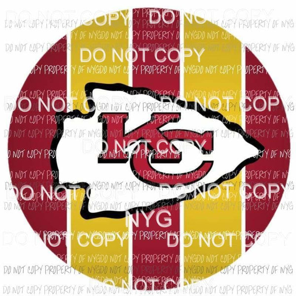 Chiefs circle template #2 KC Kansas City red gold stripes Sublimation transfers Heat Transfer