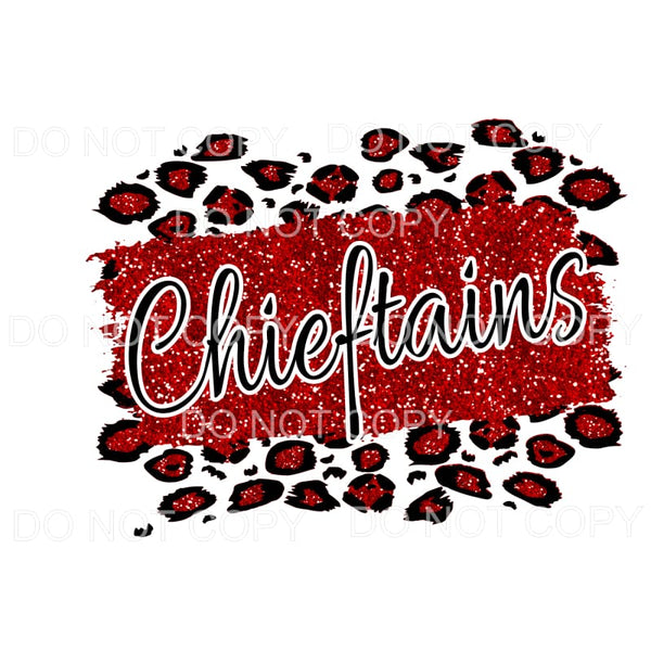 Chieftains Football Red Glitter Leopard #866 Sublimation 