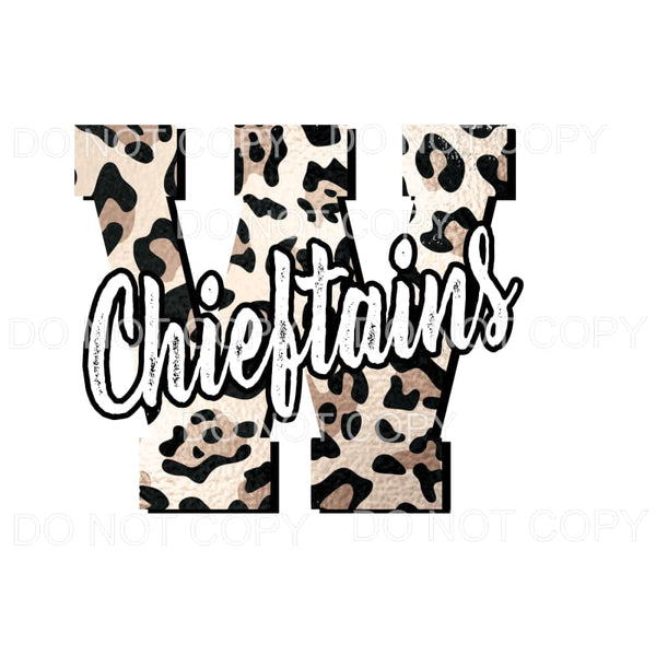 Chieftains Leopard W Letter Football #879 Sublimation 