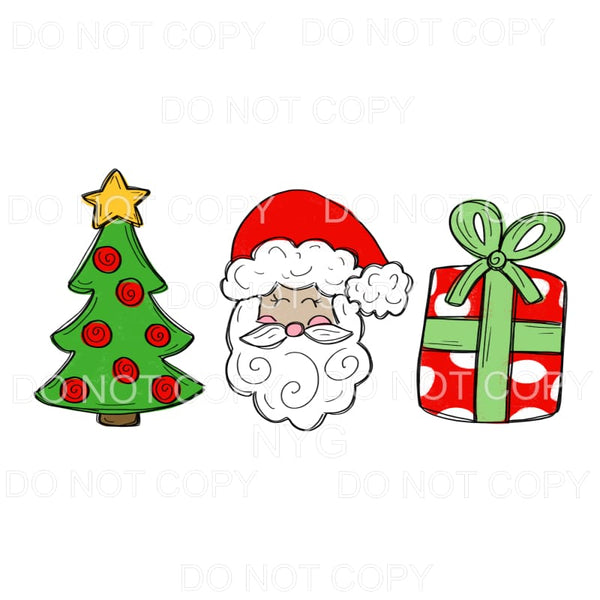 Christmas Tree Santa Present #298 Sublimation transfers - 