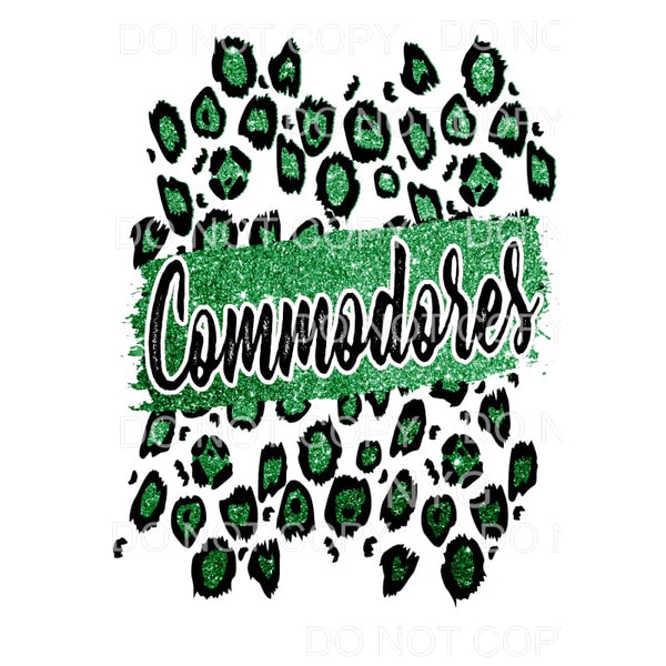 Commodores Green Leopard Brush stroke Sublimation transfers 