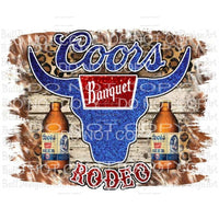 Coors Banquet Rodeo Logo Beer Bottles Leopard Cowhide 
