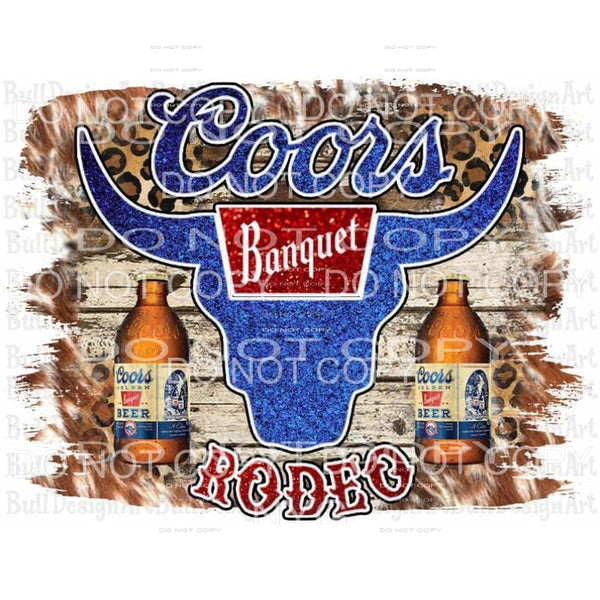 Coors Banquet Rodeo Logo Beer Bottles Leopard Cowhide 