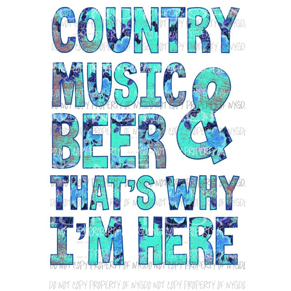 Country Music and beer # 2 Sublimation transfers Heat Transfer