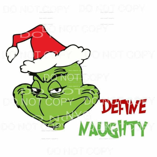 Define Naughty The Grinch Santa Hat Christmas #610 