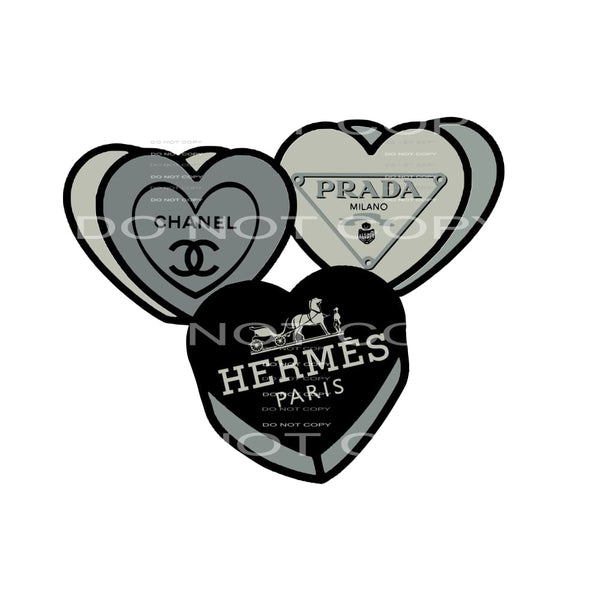 Designer label hearts chanel # 8053 Sublimation transfers -