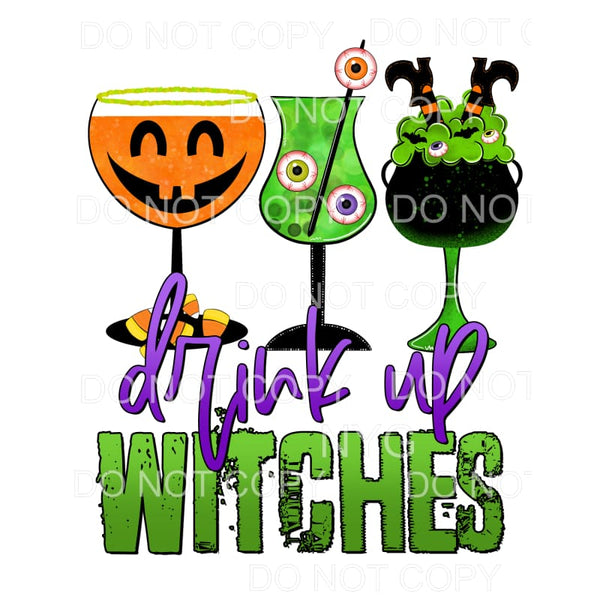 Drink It Up Witches Pumpkin Cauldron Green Glasses #730 