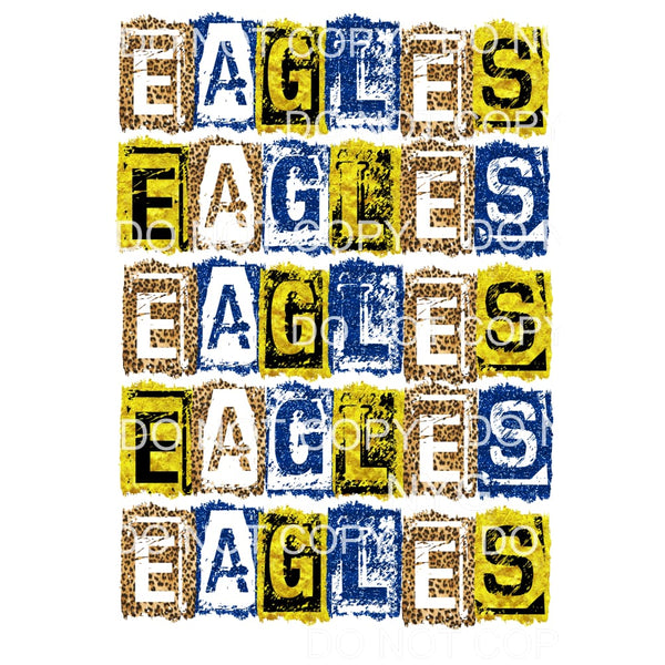 Eagle Block blue and yellow # 942 Sublimation transfers - 