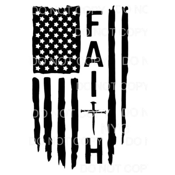 Faith Cross Flag Black #1534 Sublimation transfers - Heat 