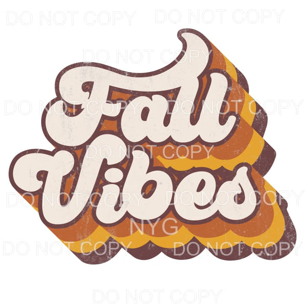 Fall Vibes Distressed Retro Brown Yellow #823 Sublimation 