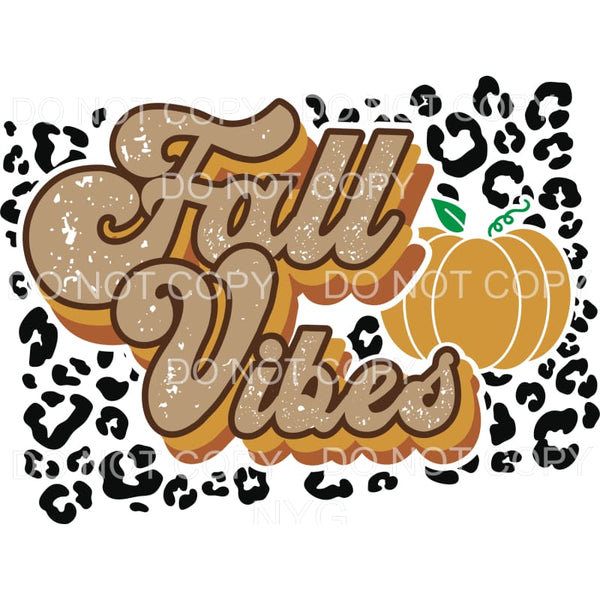 Fall Vibes Retro Pumpkin Distressed Leopard #312 Sublimation