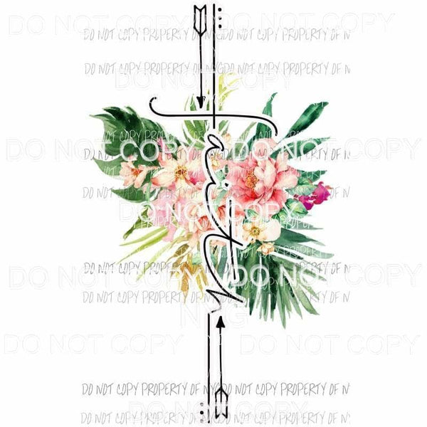 Floral Faith Cross Sublimation transfers Heat Transfer
