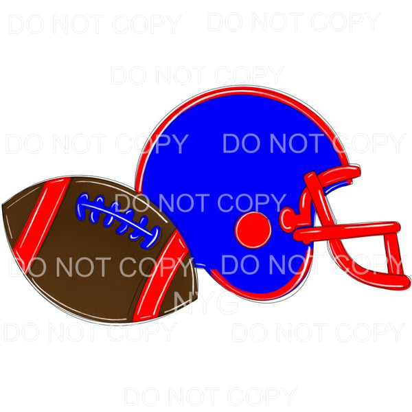 Football and Helmet Blue Red #764 Sublimation transfers - 