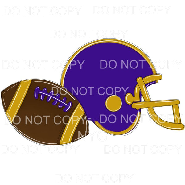 Football and Helmet Purple Gold #770 Sublimation transfers -