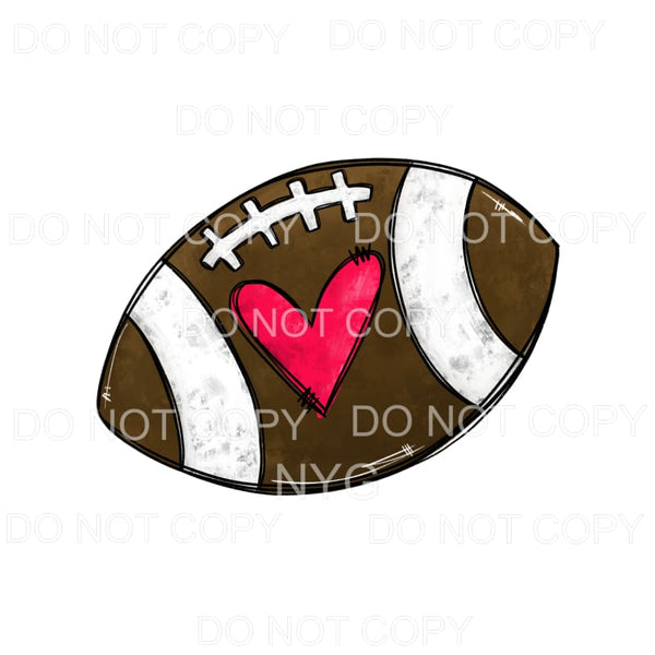 Football with Pink Heart Sublimation transfers - Heat 