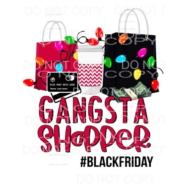Gangsta Shopper Black Friday Bags Christmas Lights Money 