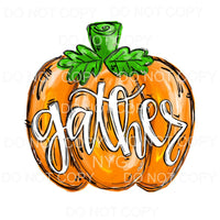 Gather Large Orange Watercolor Pumpkin #826 Sublimation 