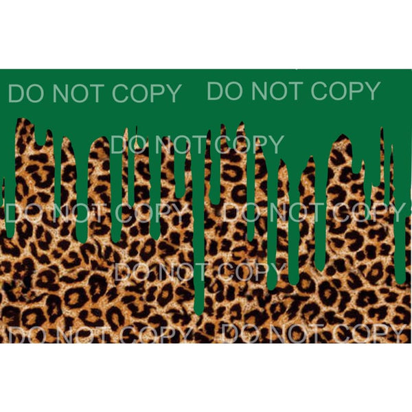 Green Drip Leopard Sheet Sublimation transfers - Heat 