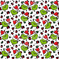 Grinch Red Green Leopard Christmas Sheet #1734 Sublimation 
