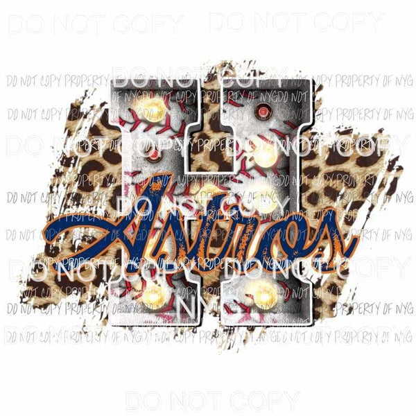 H Astros baseball marquee Houston leopard Sublimation transfers Heat Transfer