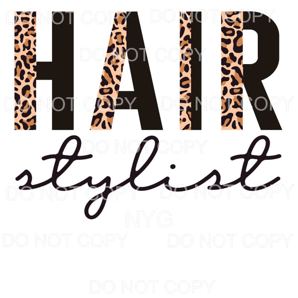 Hair Stylist Half Leopard Black Sublimation transfers - Heat