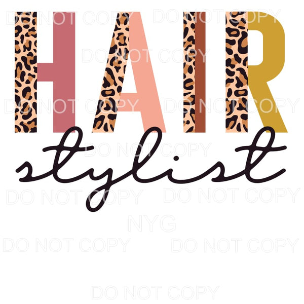 Hair Stylist Half Leopard Neutral Sublimation transfers - 