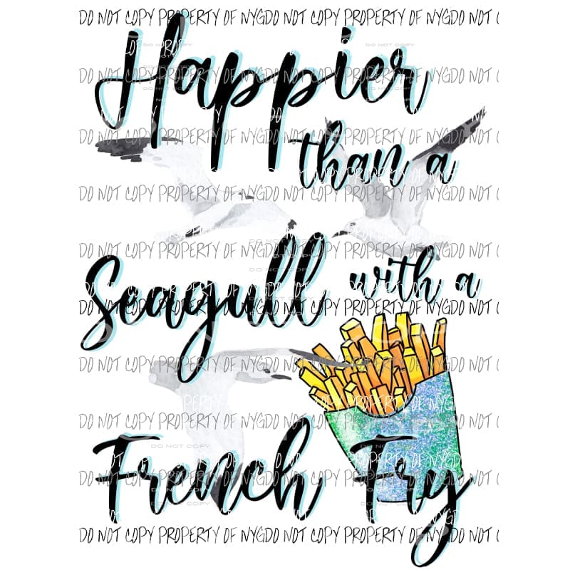 Kosmetiktasche Mit Möwen-Motiv 'Be Happier Than A Seagull With A French Fry' – Mit Pommes-Beutel